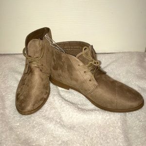 Beige Tan Suede Booties